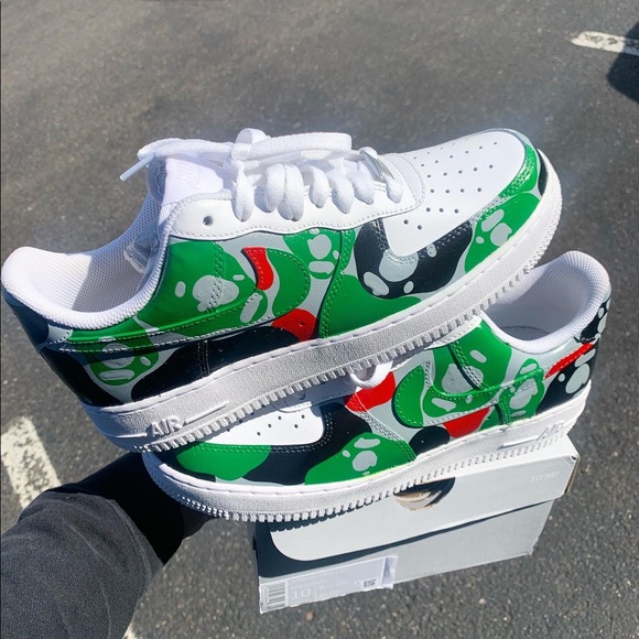 Custom Grey Bape Air Force 1s Low Top AF1s